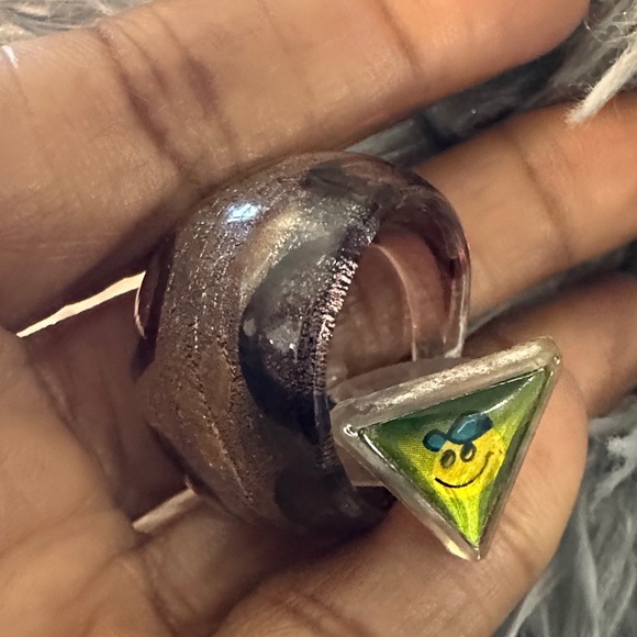 Artistic Silver and Gold Statement Ring - Picture 15 of 16